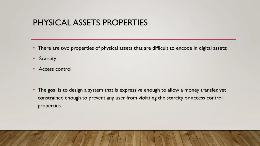 physical assets properties