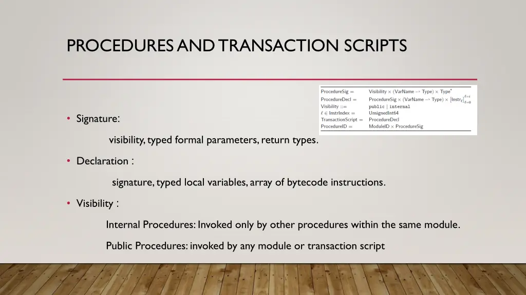 procedures and transaction scripts