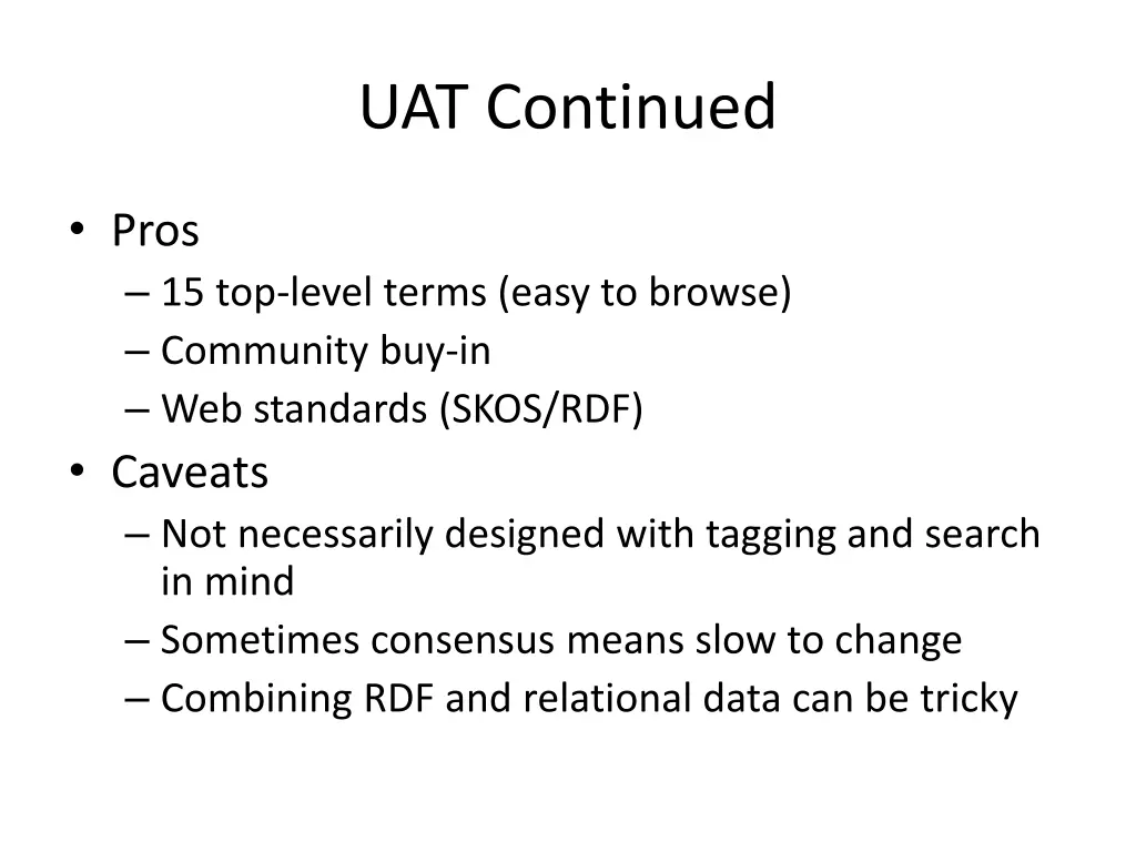 uat continued