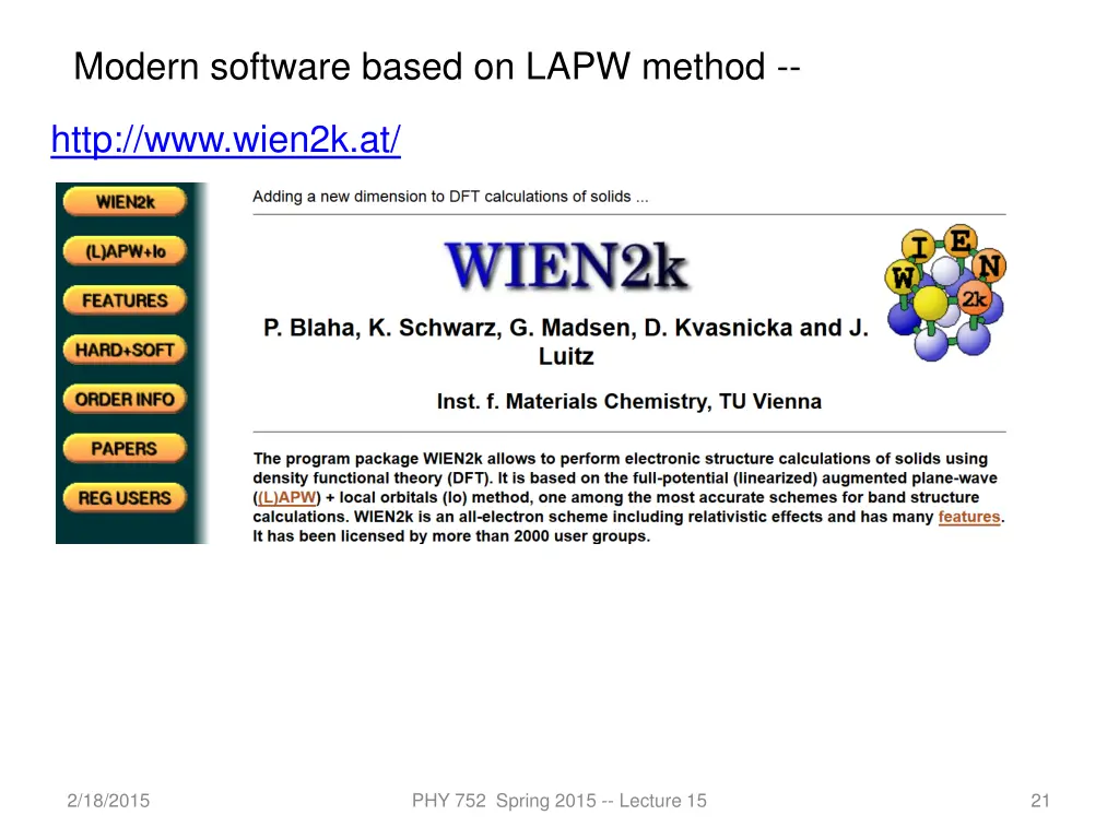 modern software based on lapw method