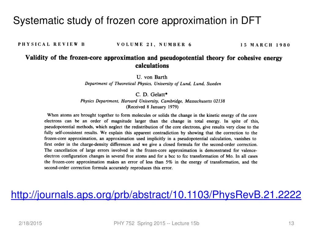 systematic study of frozen core approximation