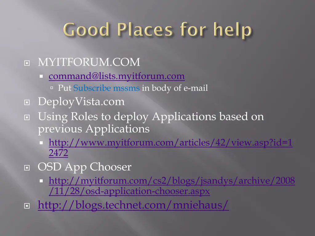 myitforum com command@lists myitforum