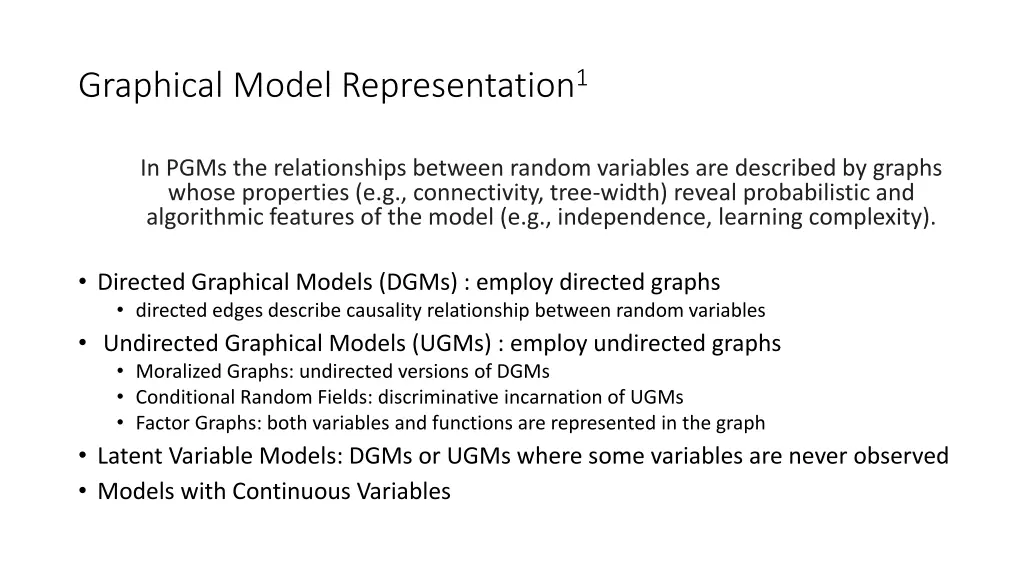 graphical model representation 1