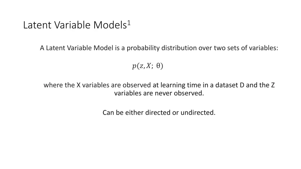 latent variable models 1