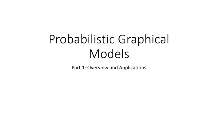 probabilistic graphical models