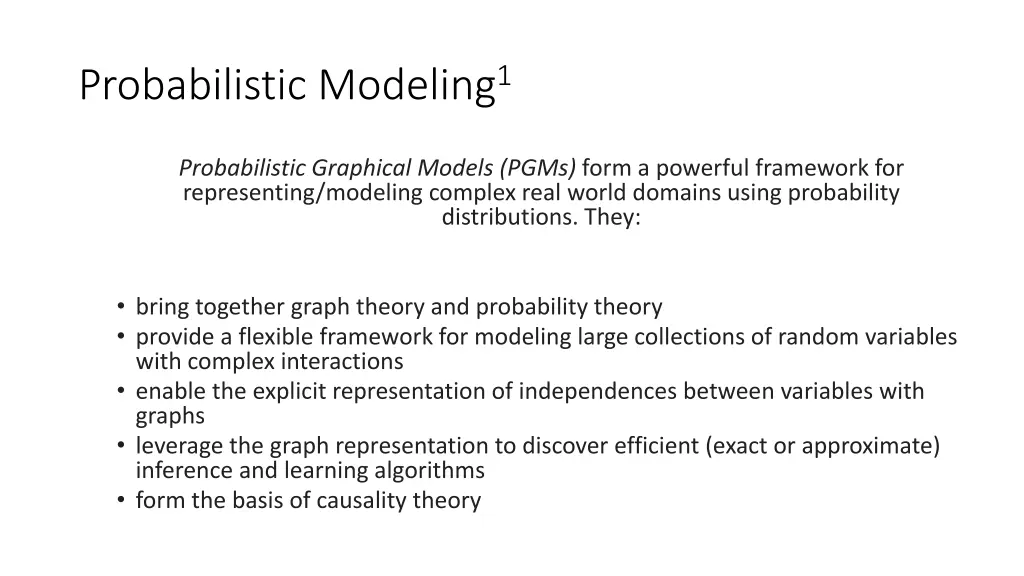 probabilistic modeling 1 1