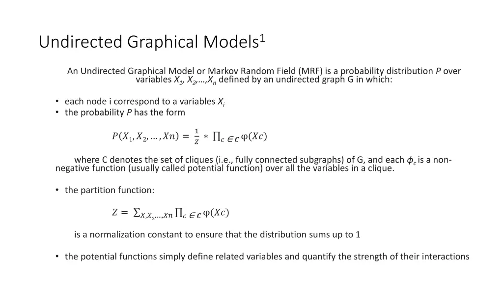 undirected graphical models 1