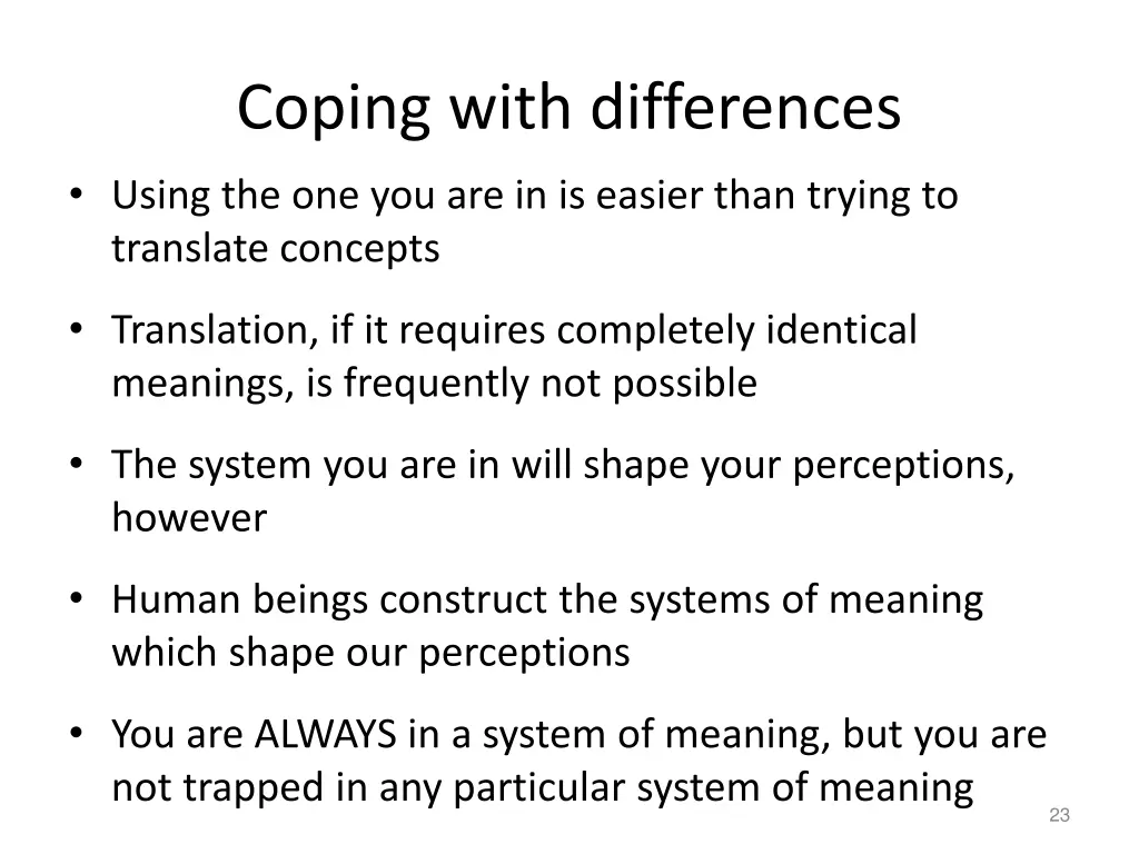 coping with differences