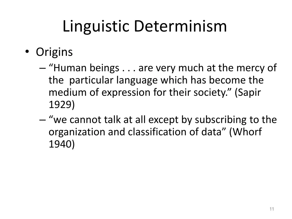 linguistic determinism