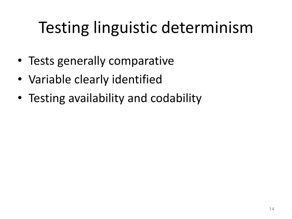 testing linguistic determinism