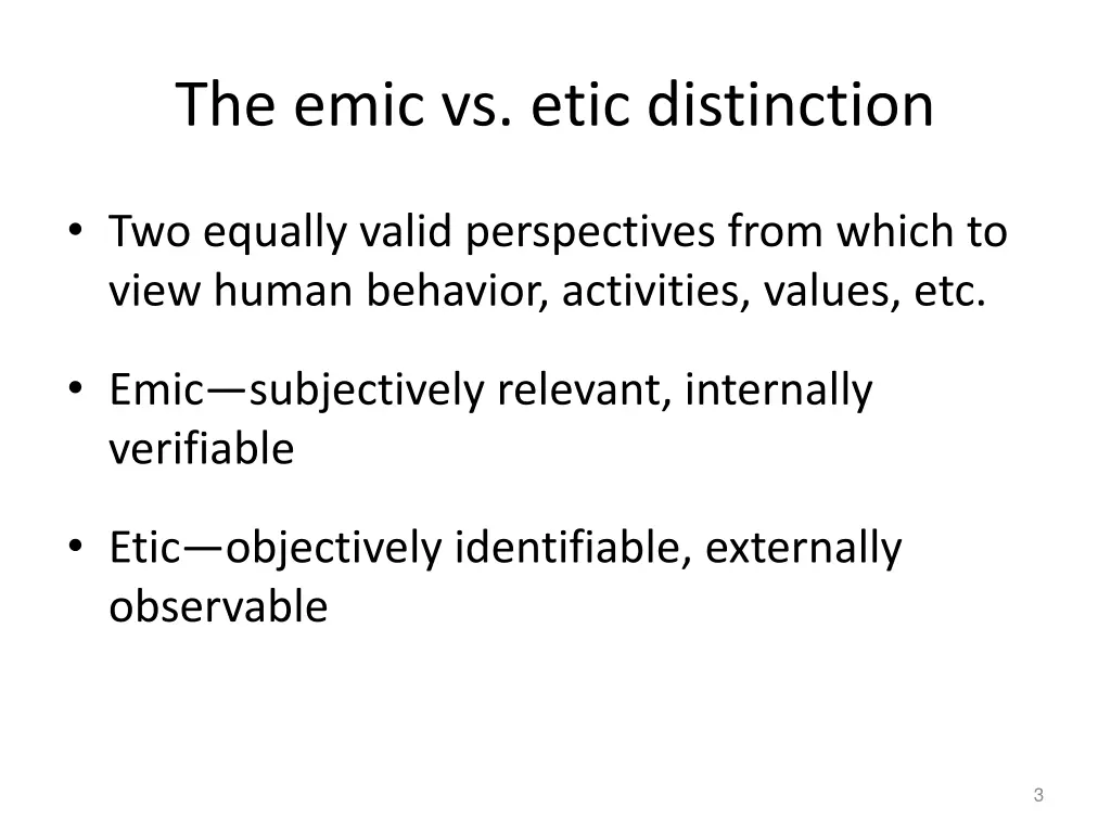 the emic vs etic distinction