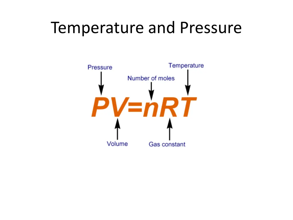 temperature and pressure