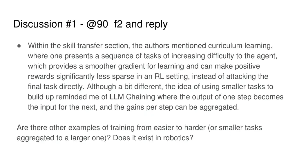 discussion 1 @90 f2 and reply