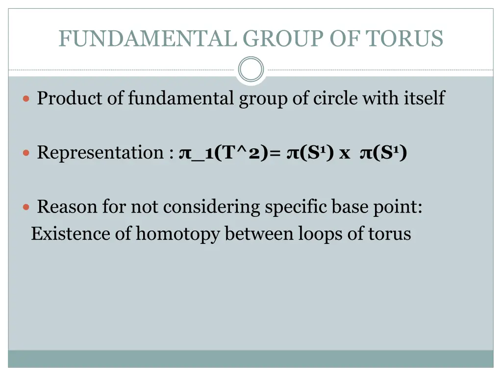 fundamental group of torus 1