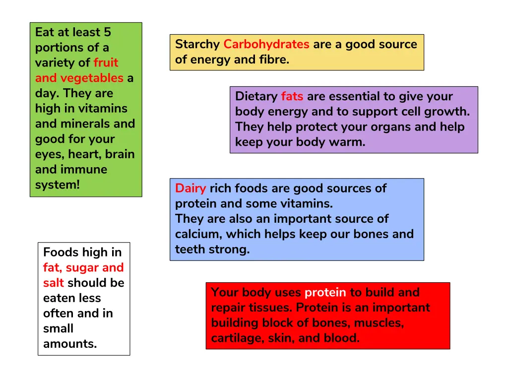 eat at least 5 portions of a variety of fruit