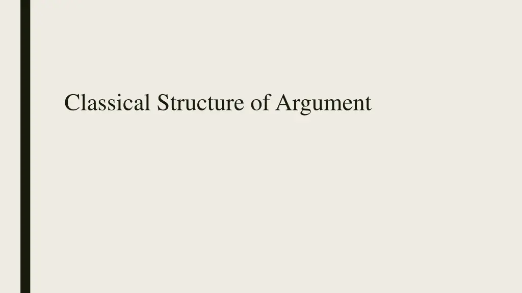 classical structure of argument