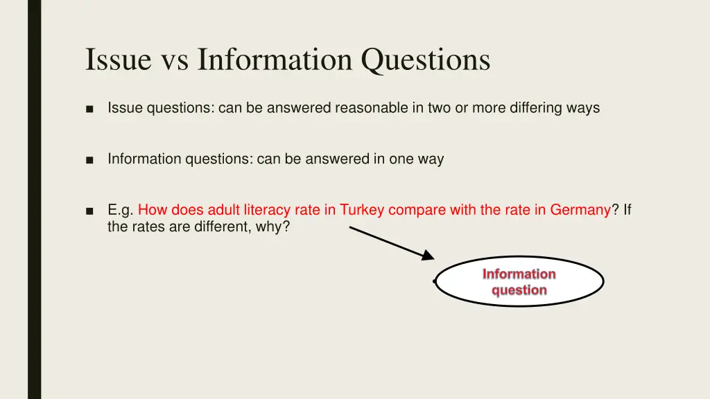 issue vs information questions 1