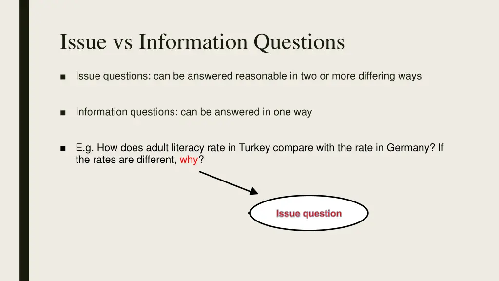 issue vs information questions 2