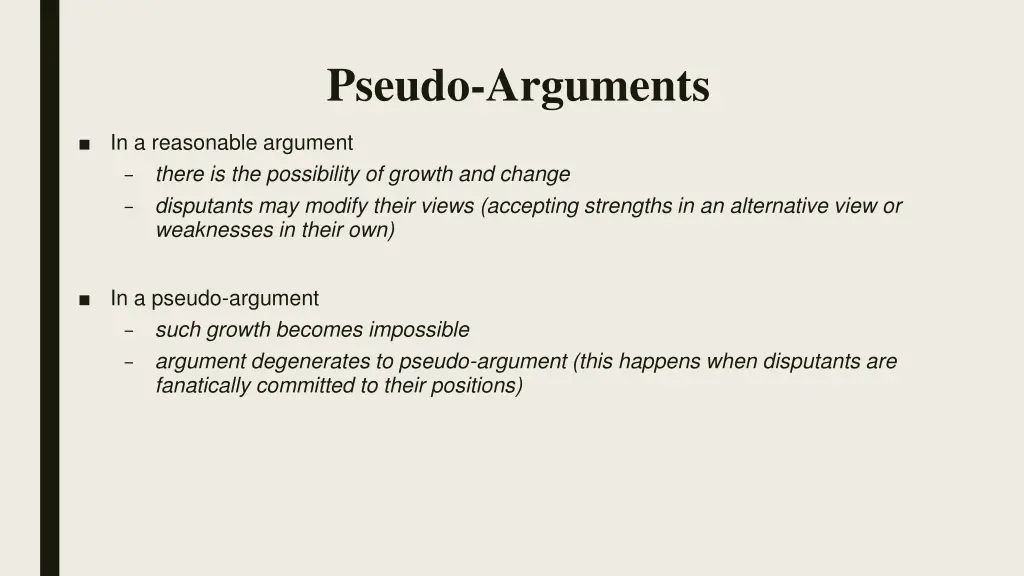 pseudo arguments