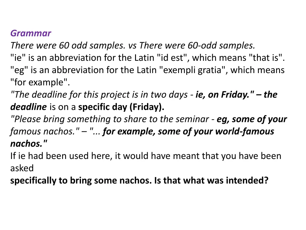 grammar there were 60 odd samples vs there were