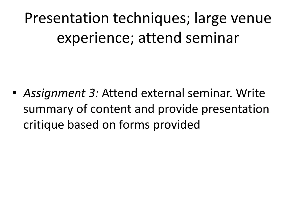 presentation techniques large venue experience