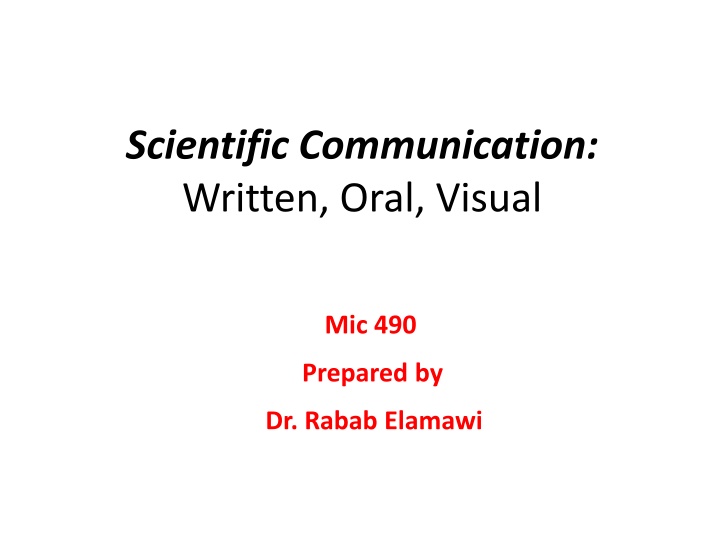 scientific communication written oral visual