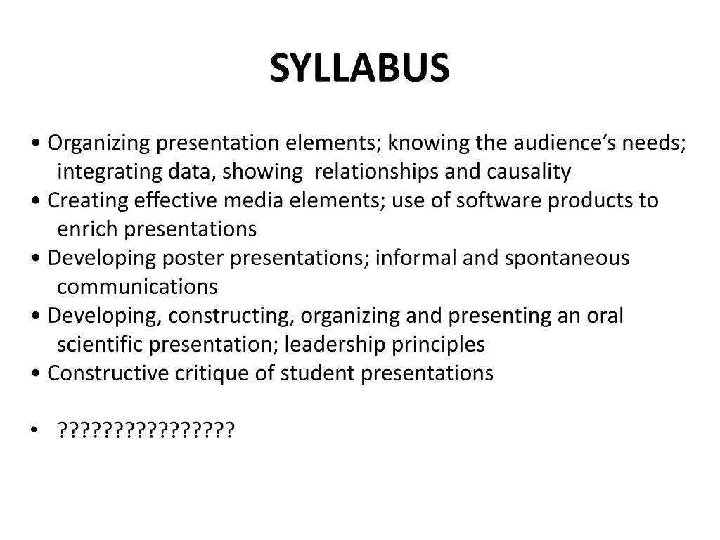 syllabus