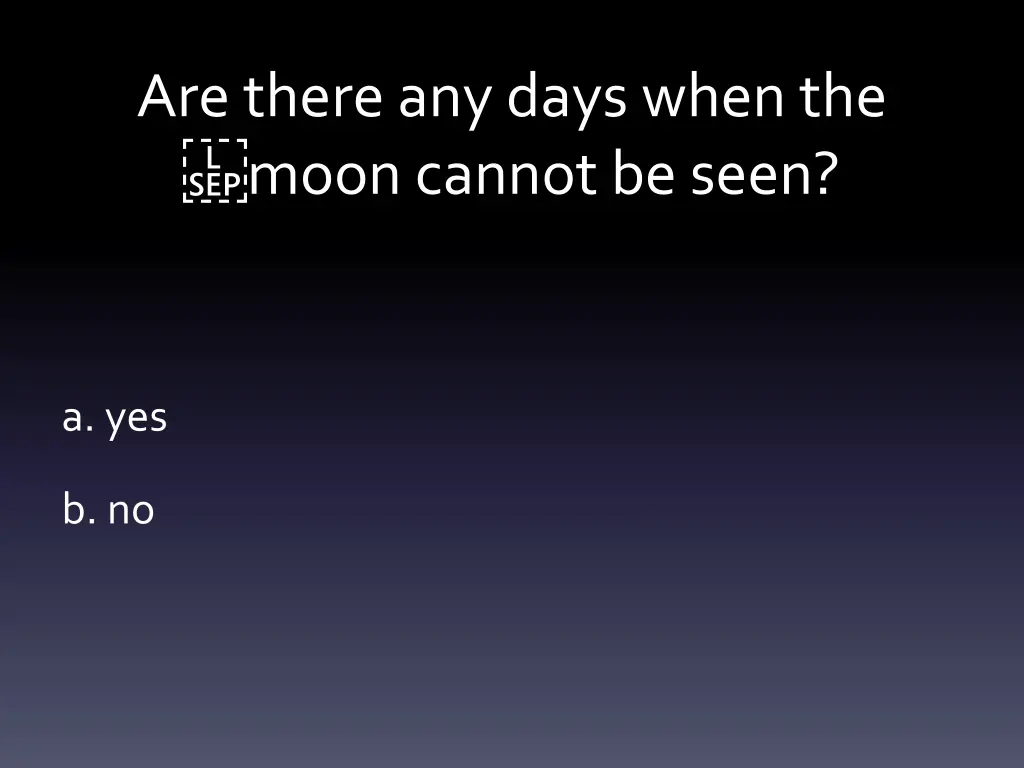 are there any days when the moon cannot be seen