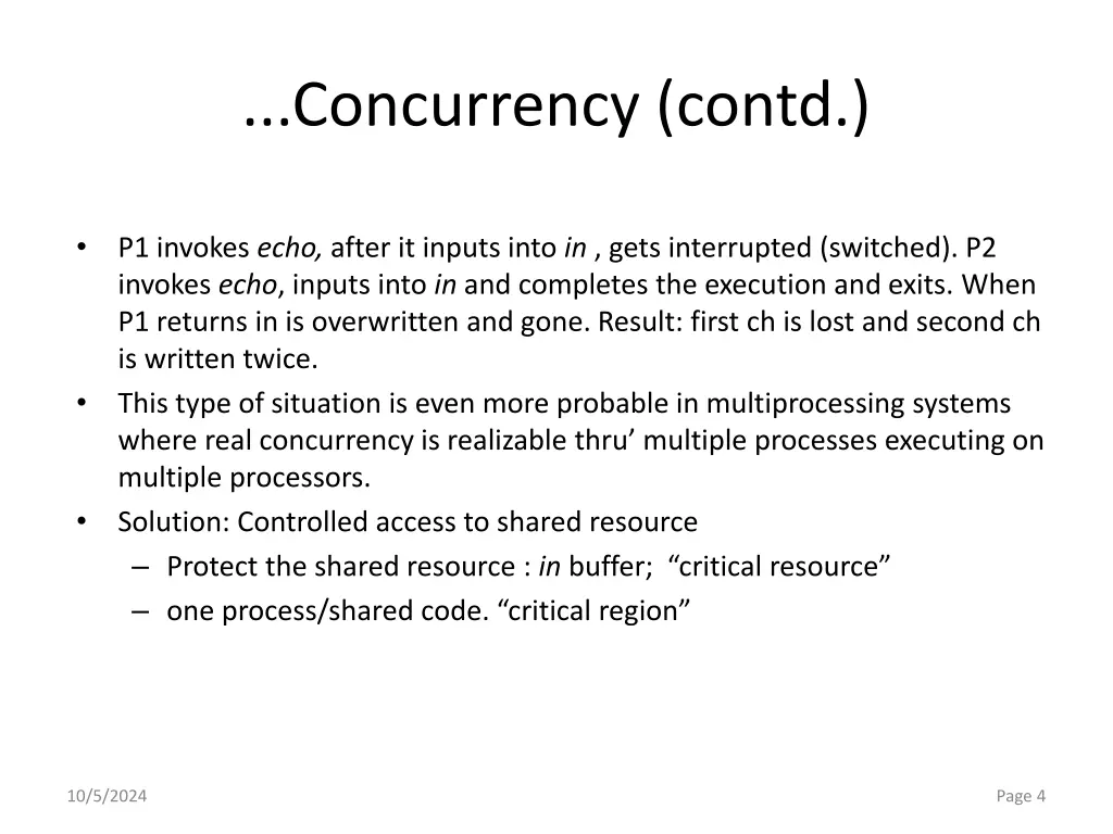 concurrency contd