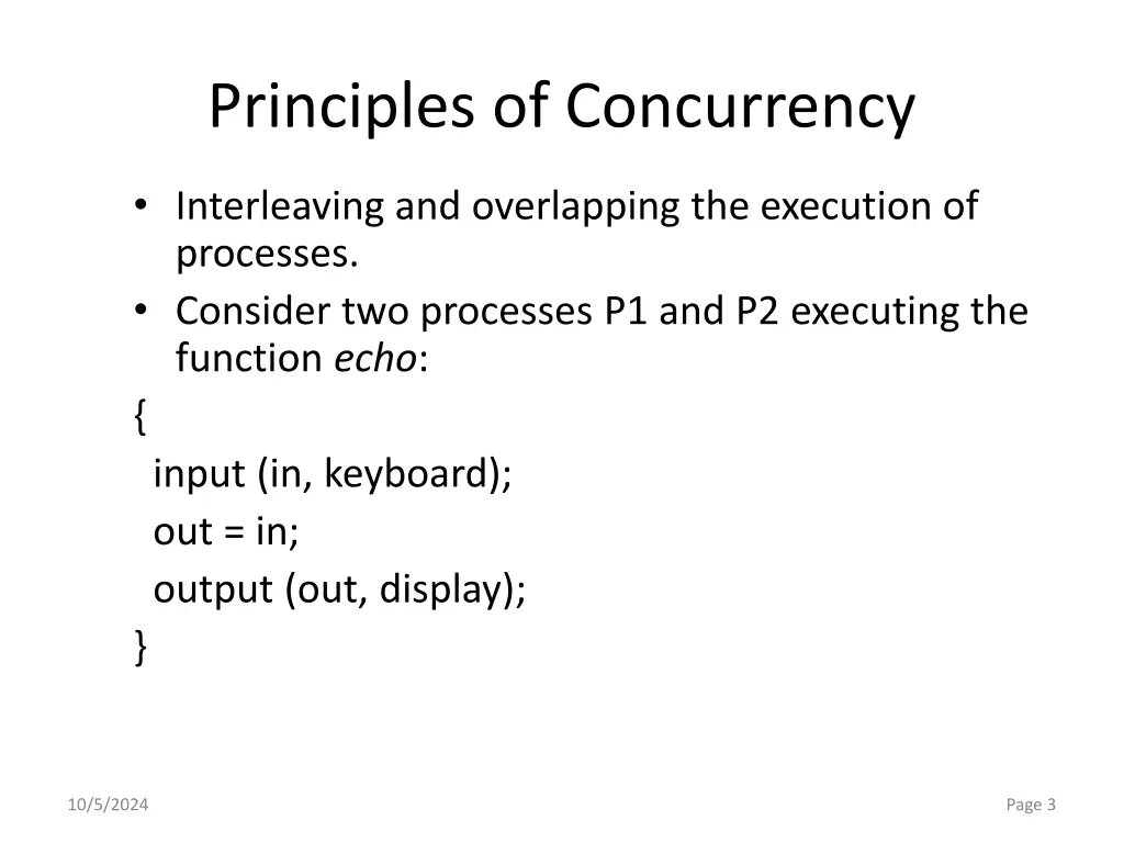 principles of concurrency