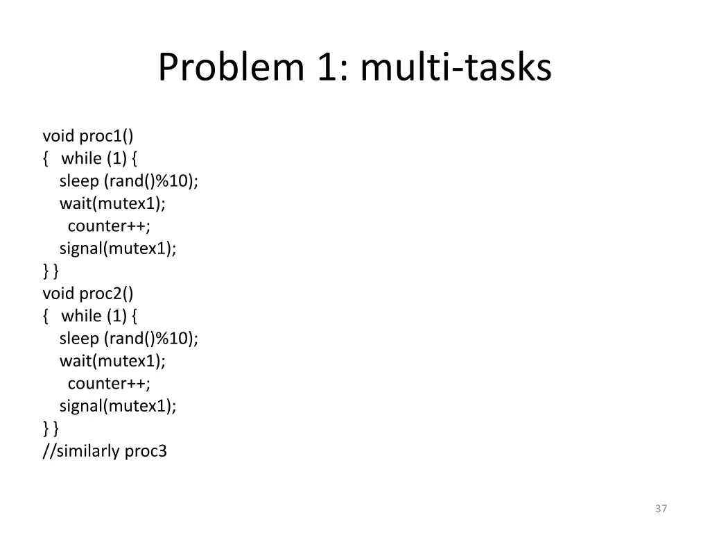 problem 1 multi tasks