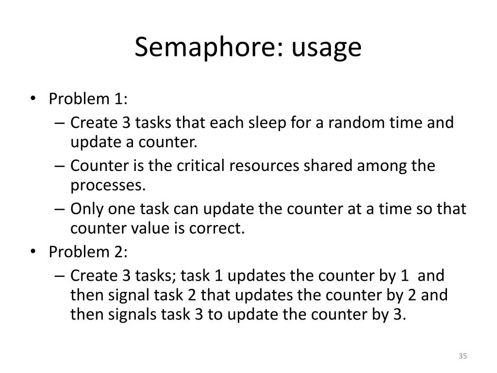 semaphore usage