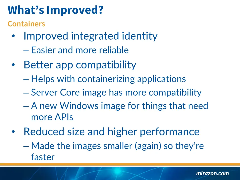 what s improved containers improved integrated