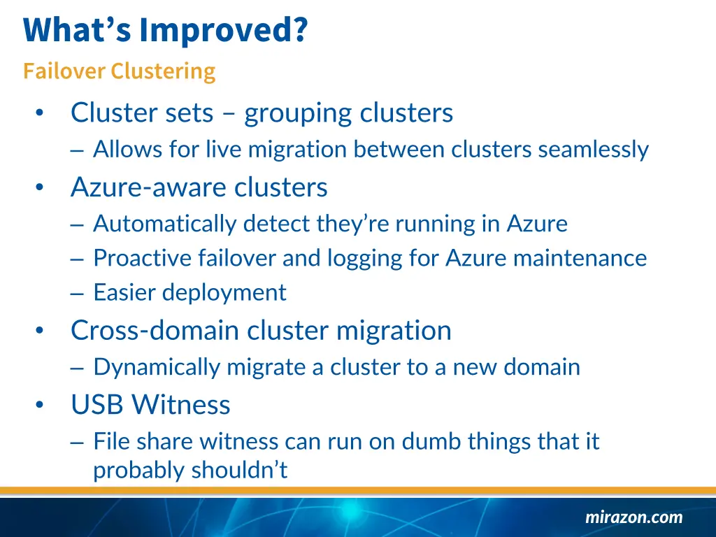 what s improved failover clustering cluster sets