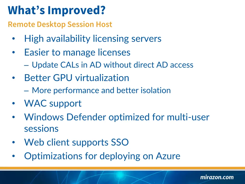 what s improved remote desktop session host high