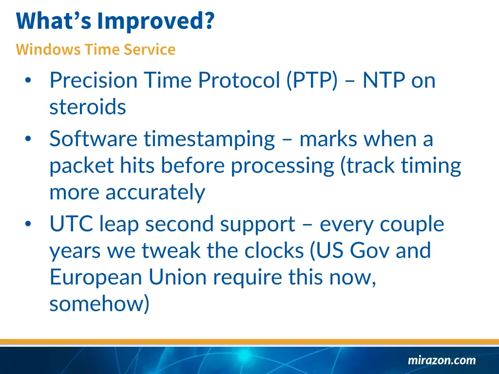 what s improved windows time service precision