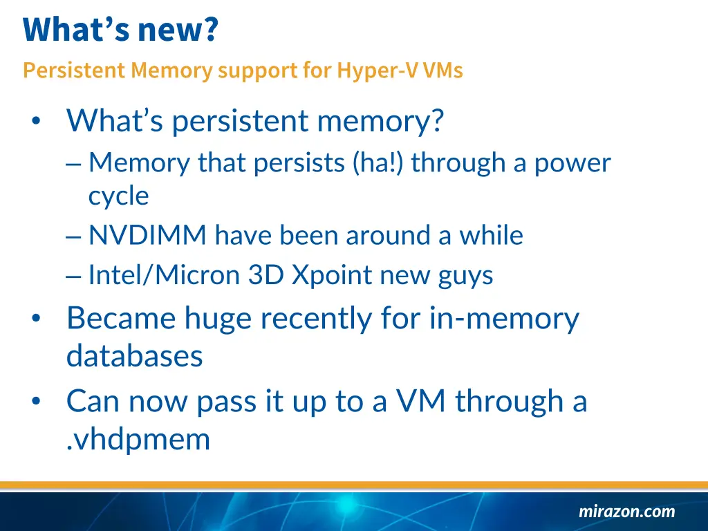 what s new persistent memory support for hyper