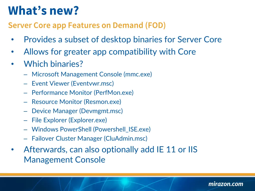 what s new server core app features on demand