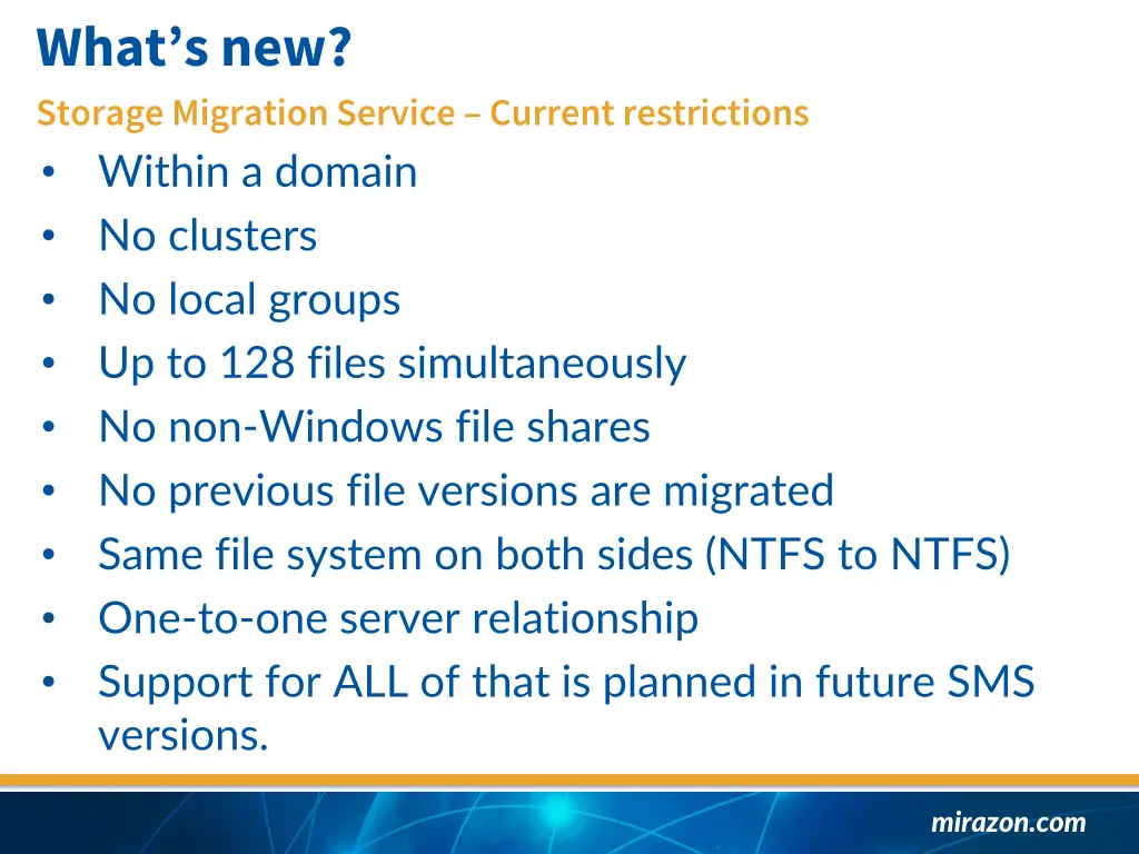 what s new storage migration service current