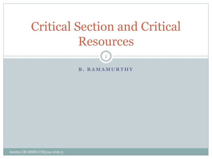 critical section and critical resources