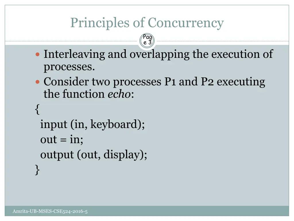 principles of concurrency