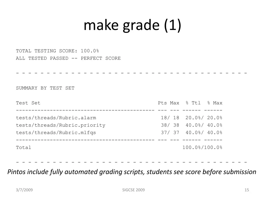 make grade 1