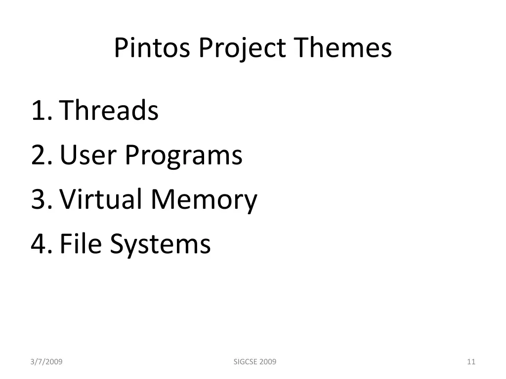 pintos project themes