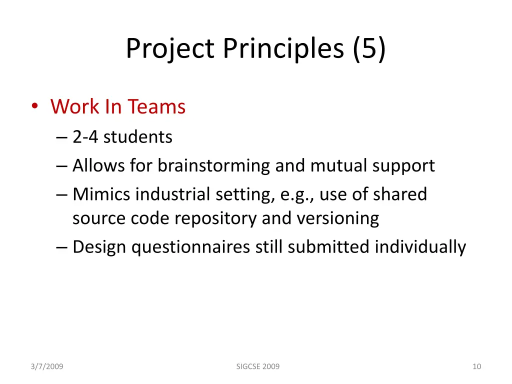 project principles 5