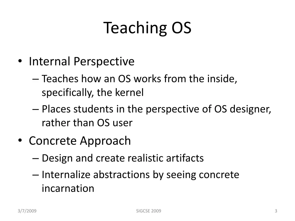 teaching os