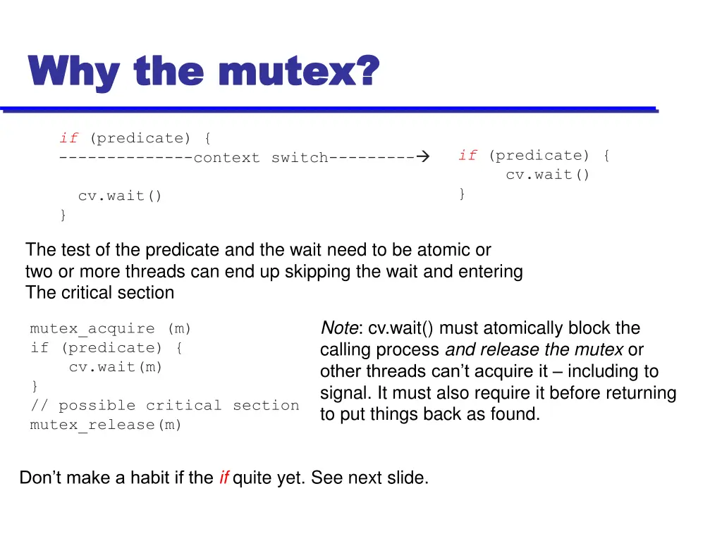 why the mutex why the mutex