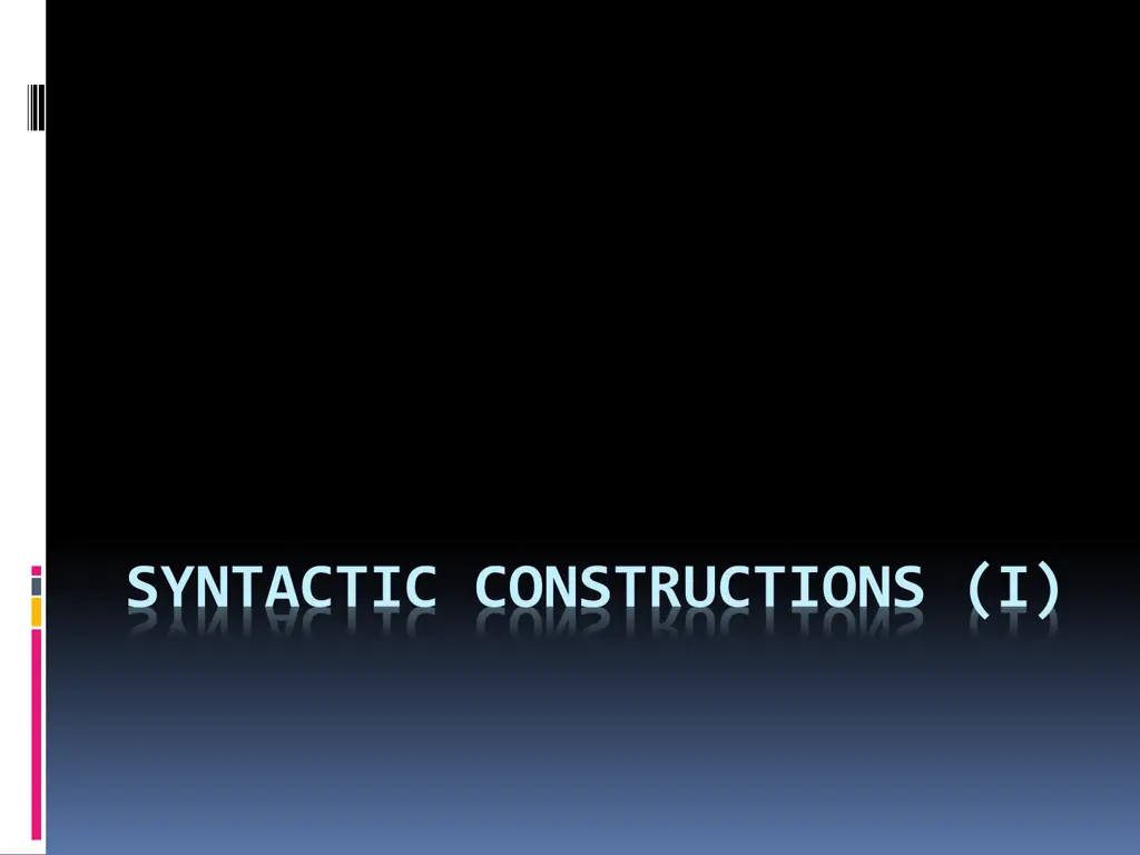 syntactic constructions i