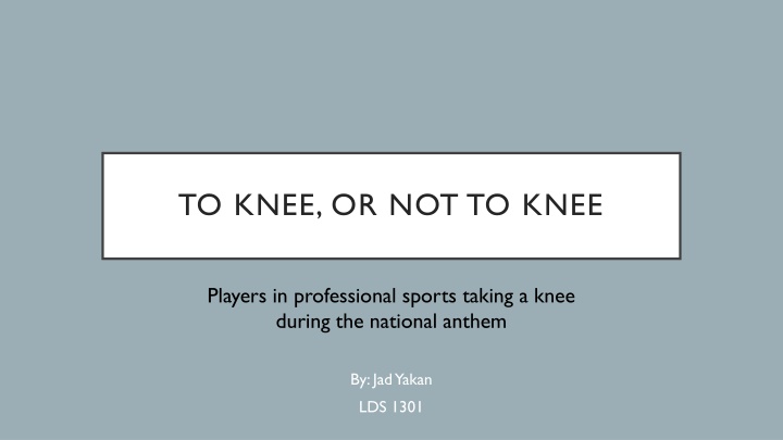 to knee or not to knee