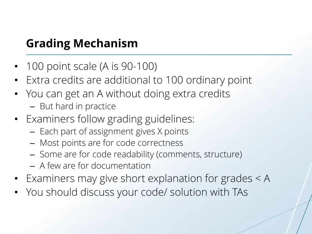 grading mechanism