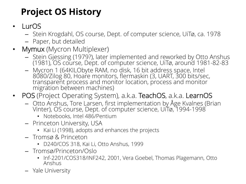 project os history